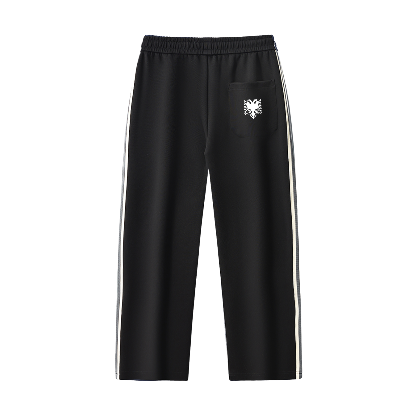 Contrast Side-Stripe Straight-Leg  Pants (Loose)