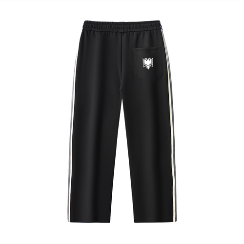 Contrast Side-Stripe Straight-Leg  Pants (Loose)