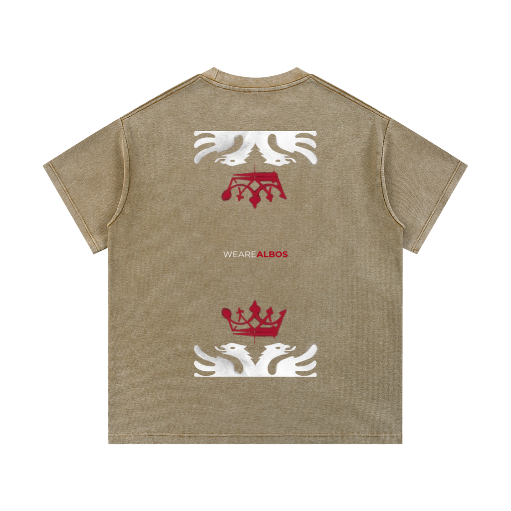 Mineral Wash Waffle Knit T-Shirt (Loose)