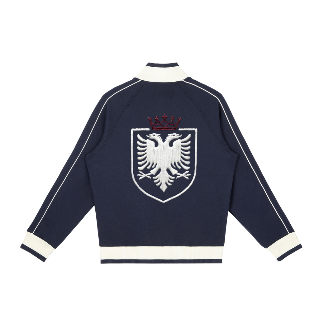 Color Block Raglan Sleeve Zip Track Jacket (Loose)