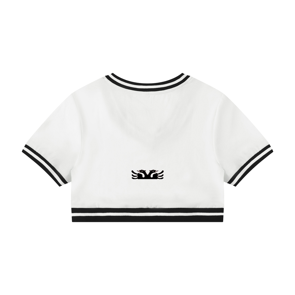 Women's Color Block V-Neck Crop T-Shirt (Skinny)