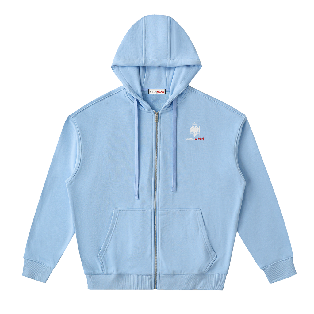 Drop-Shoulder Zip Up Hoodie (Loose)