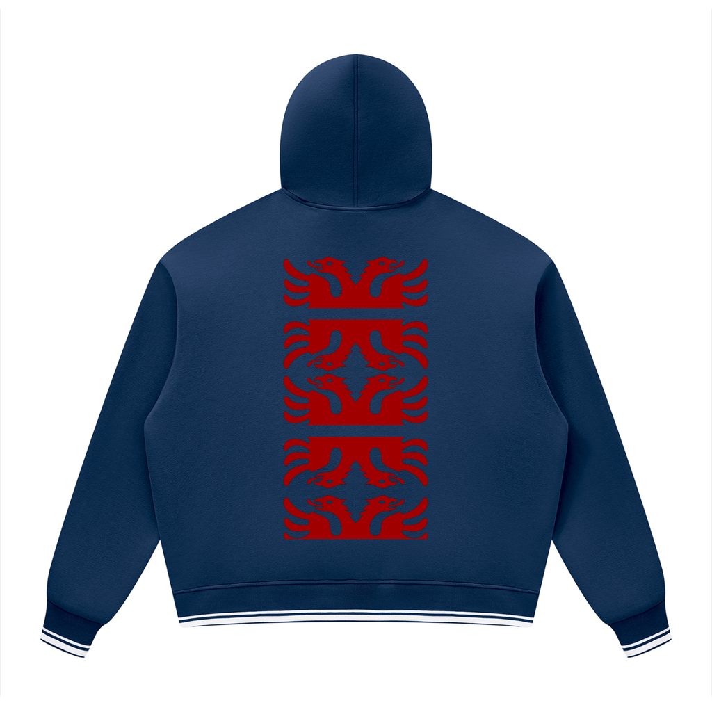 Unisex Oversized Color Block Fleece Hoodie