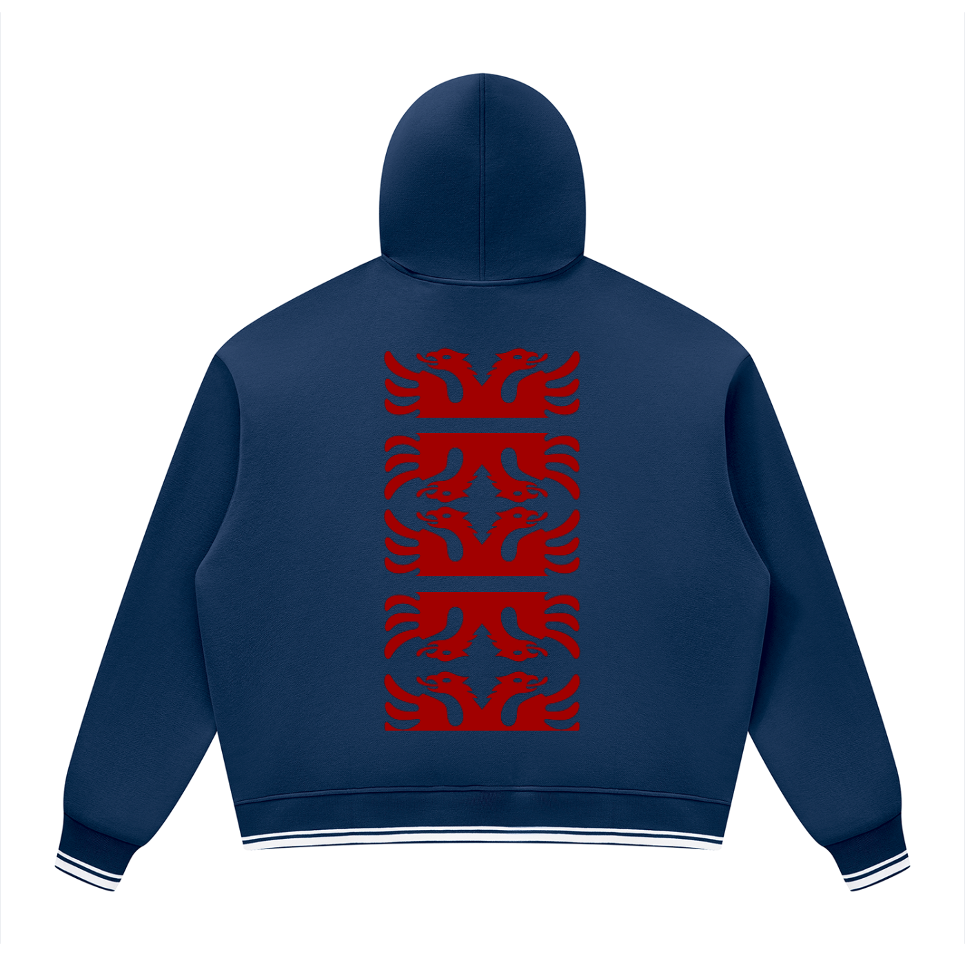 Unisex Oversized Color Block Fleece Hoodie