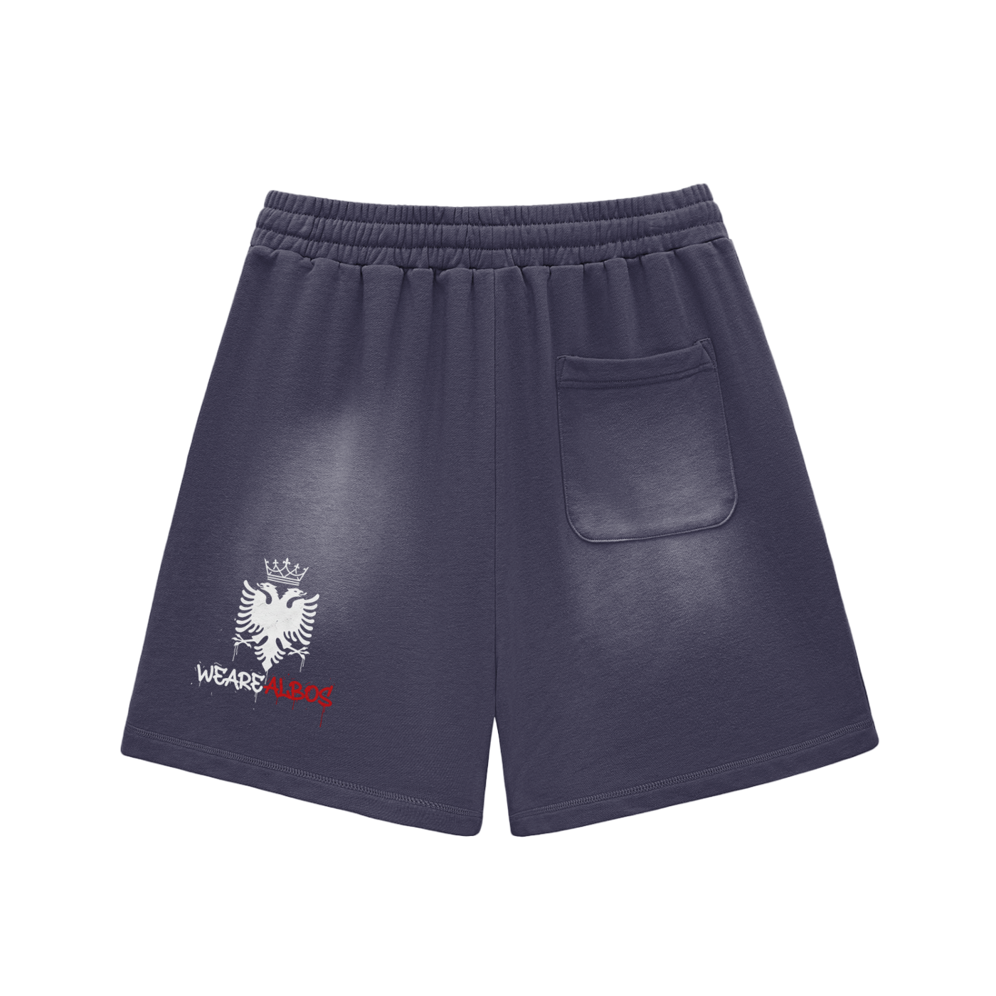 Sun Fade Raw Edge Cotton Shorts (Loose)