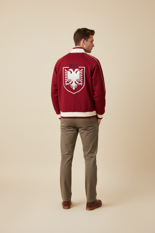 Color Block Raglan Sleeve Zip Track Jacket (Loose)