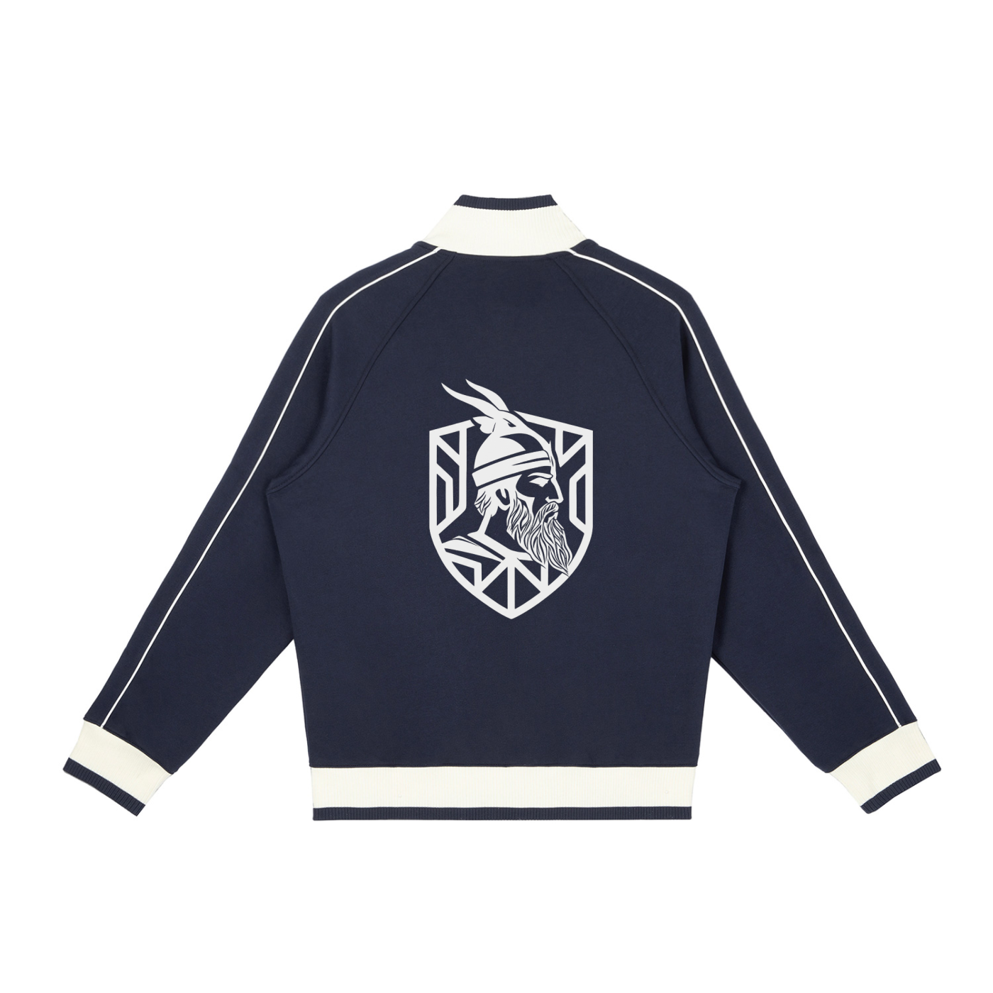 Color Block Raglan Sleeve Zip Track Jacket (Loose)