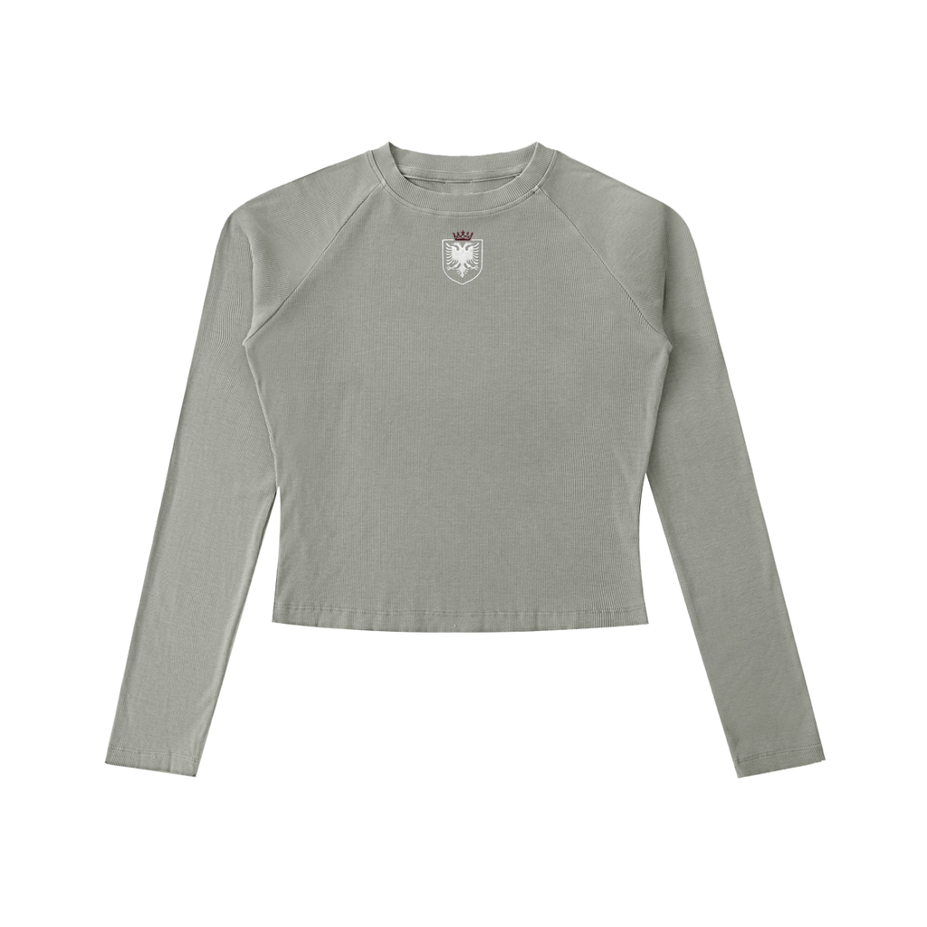 Dyed Washed Raglan Long Sleeve Slim T-Shirt (Bodycon)