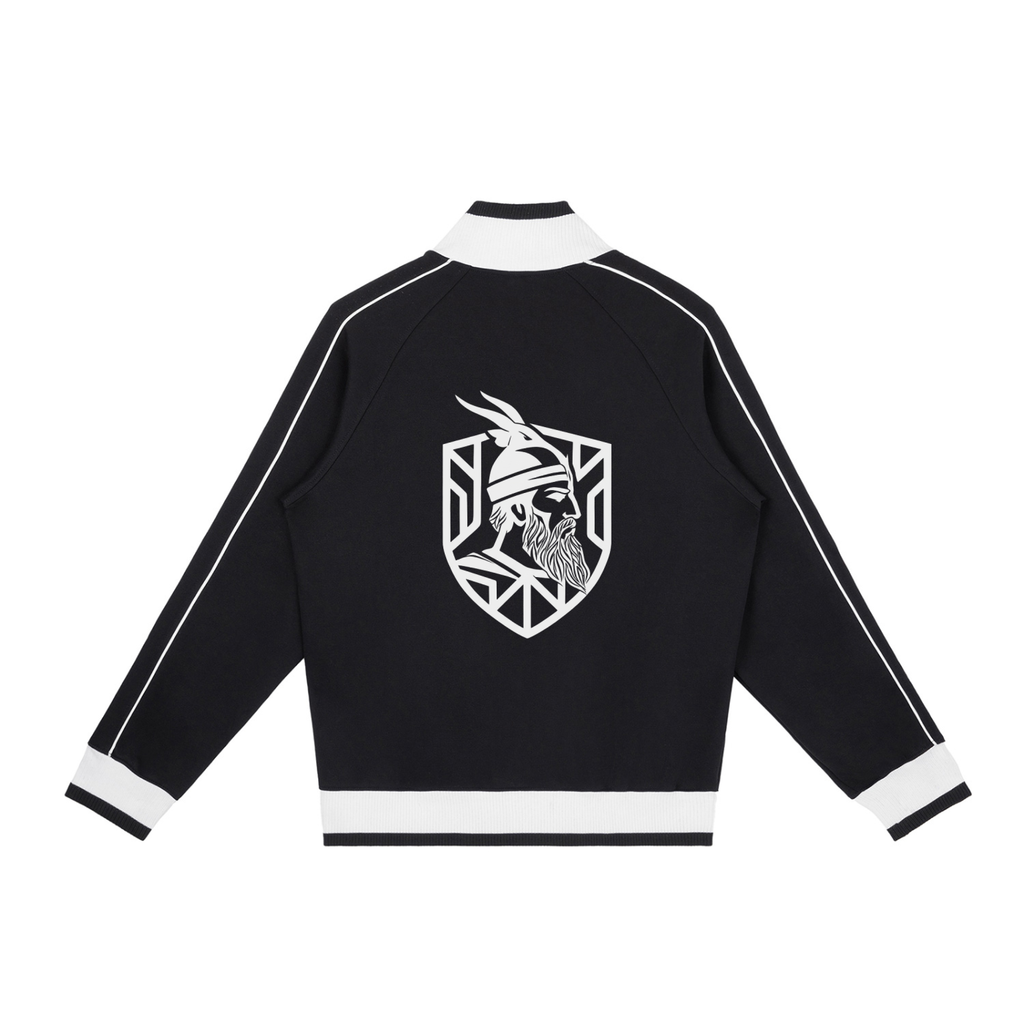 Color Block Raglan Sleeve Zip Track Jacket (Loose)