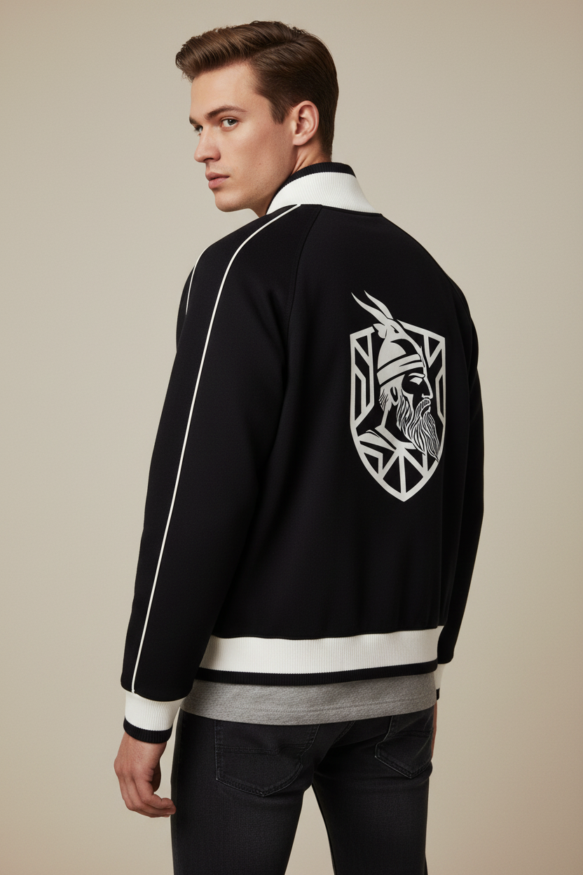 Color Block Raglan Sleeve Zip Track Jacket (Loose)