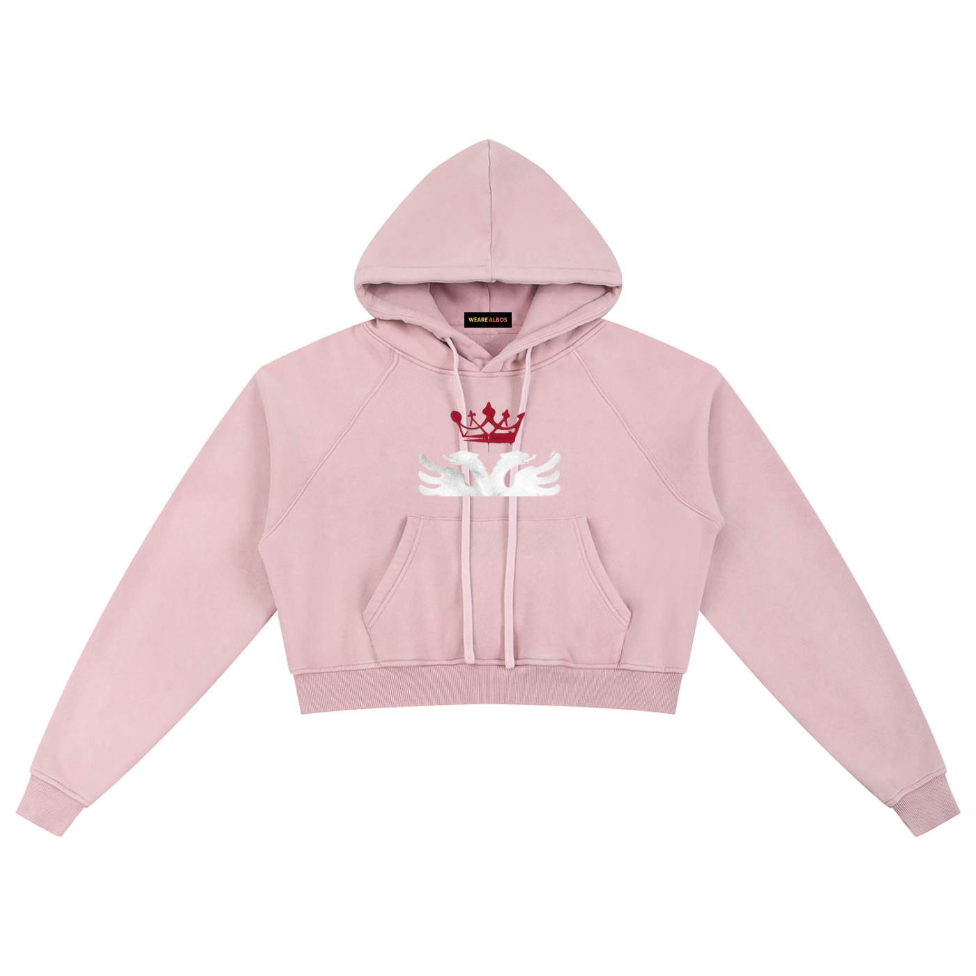 Snow Washed Cropped Hoodie (Loose)