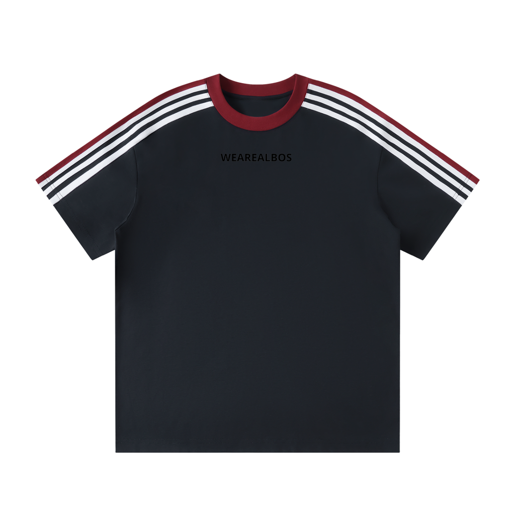 Unisex Colorblock Striped T-Shirt (Loose)